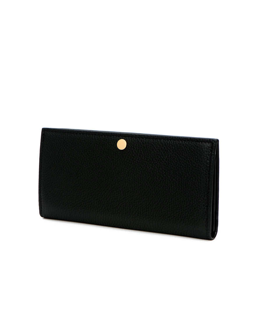 Adonis: A slim, long black leather designer wallet